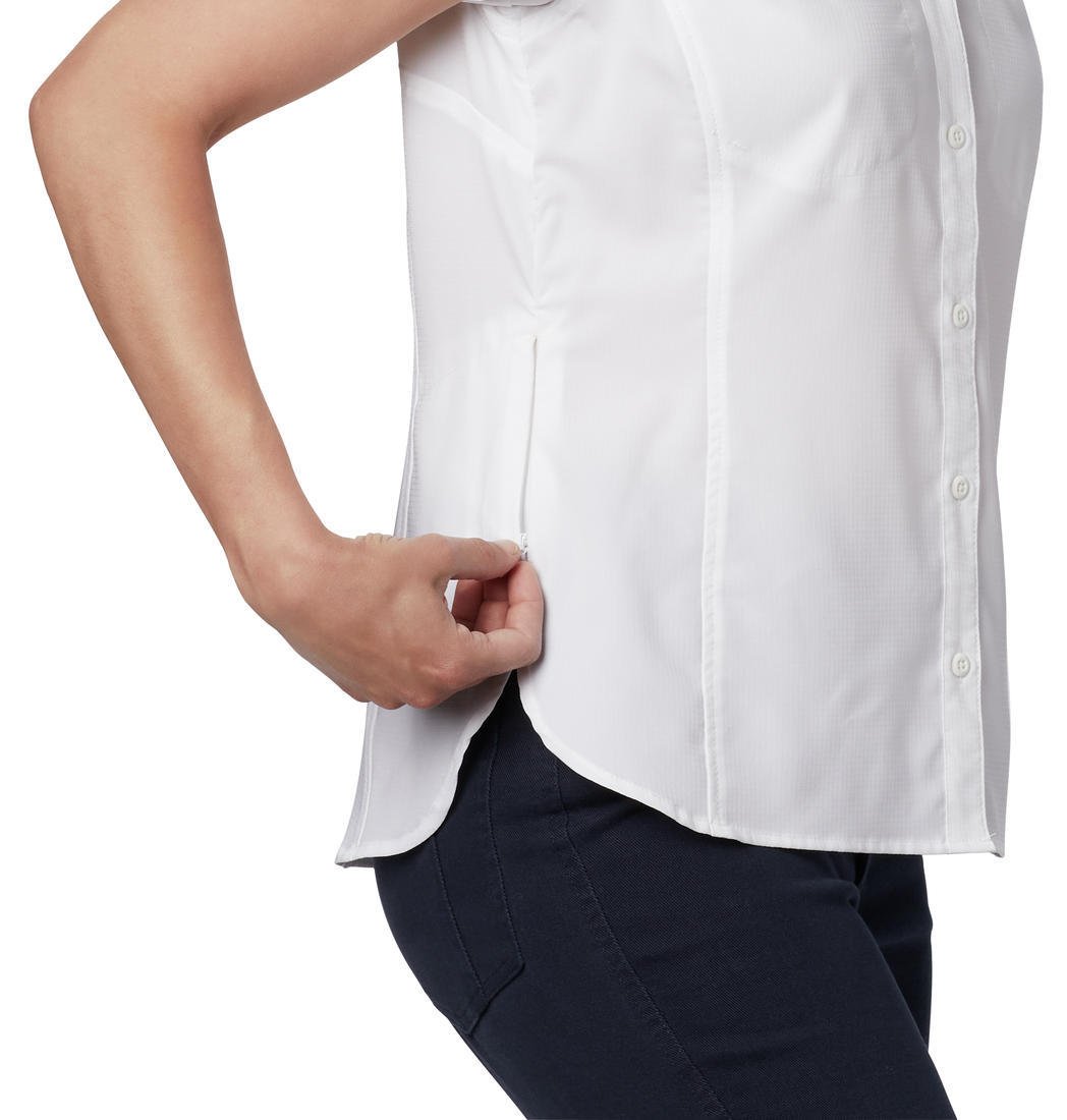Columbia Women White Silver Ridge Lite Short Sleeve Shirts