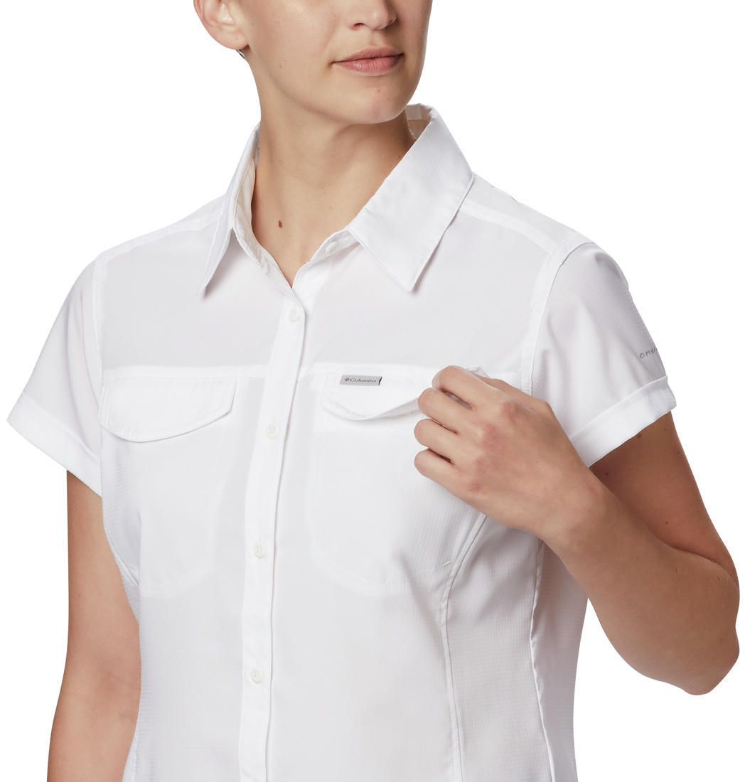 Columbia Women White Silver Ridge Lite Short Sleeve Shirts