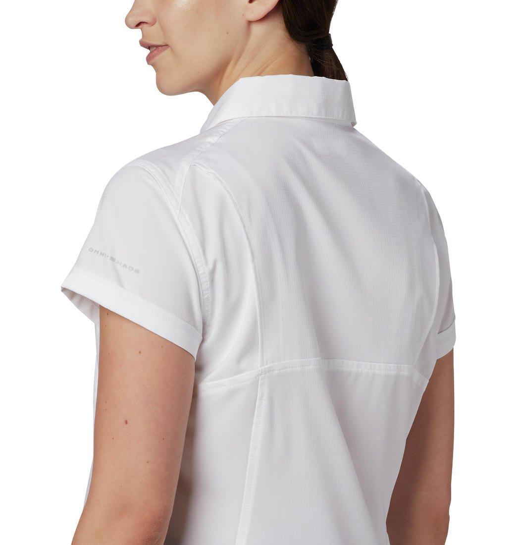 Columbia Women White Silver Ridge Lite Short Sleeve Shirts