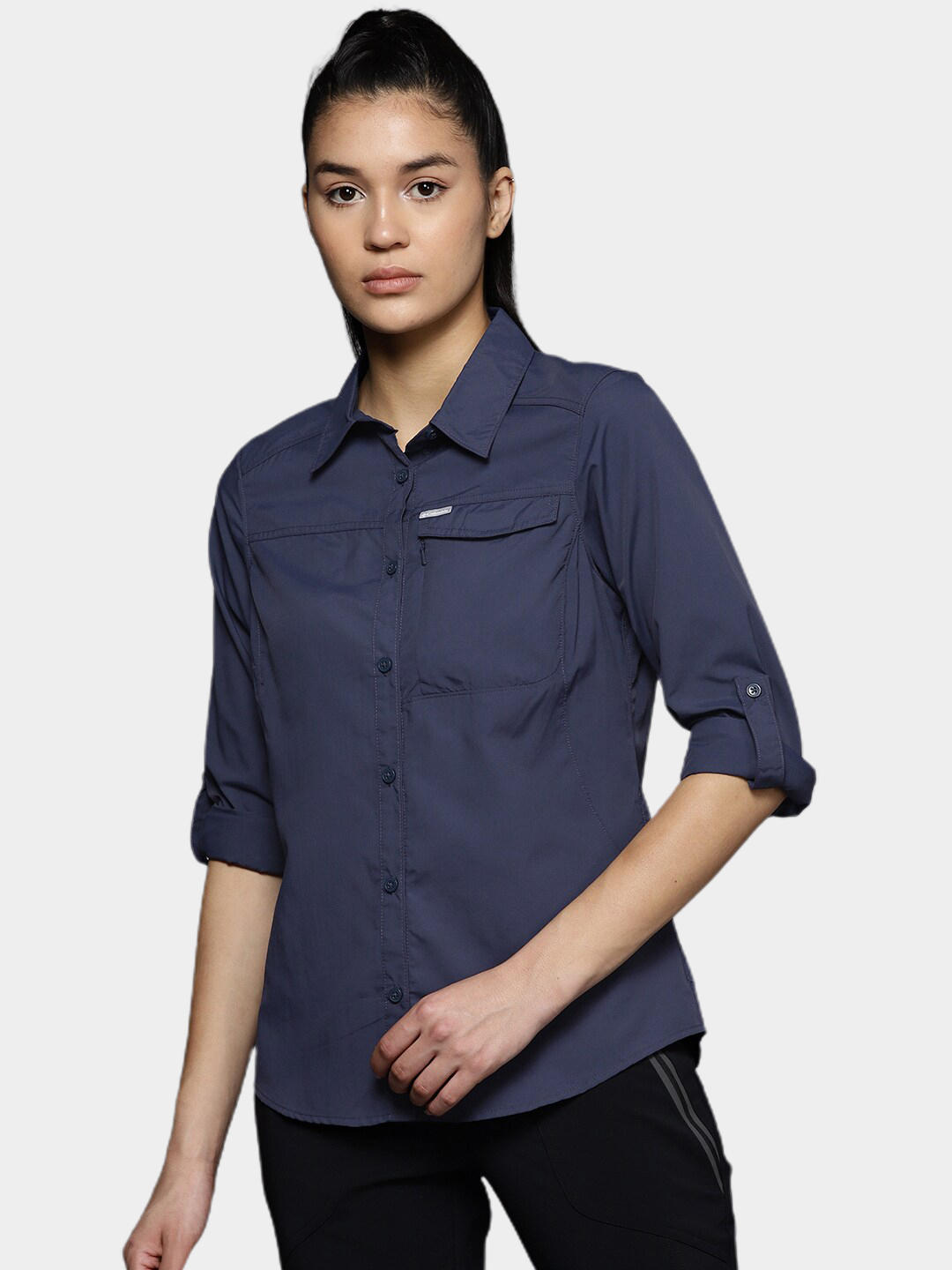 Columbia Women Blue Silver Ridge 2.0 Long Sleeve Shirts