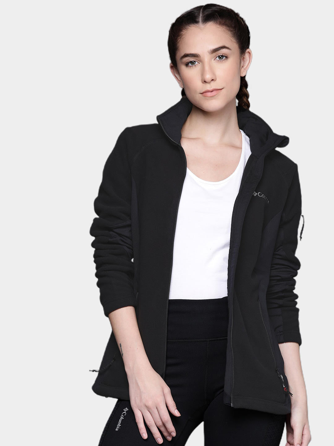 Columbia Women Black W Polar Powder Fleece FZ Fleece Jacket