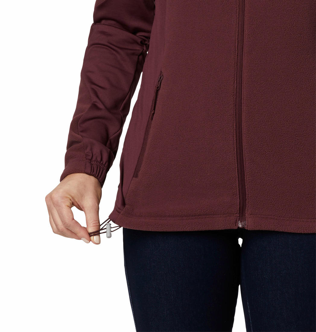 Columbia Women Maroon W Polar Powder Fleece FZ Fleece Jacket