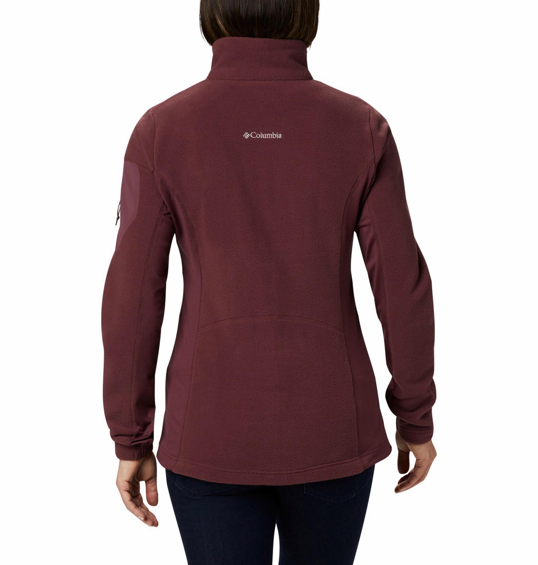 Columbia Women Maroon W Polar Powder Fleece FZ Fleece Jacket