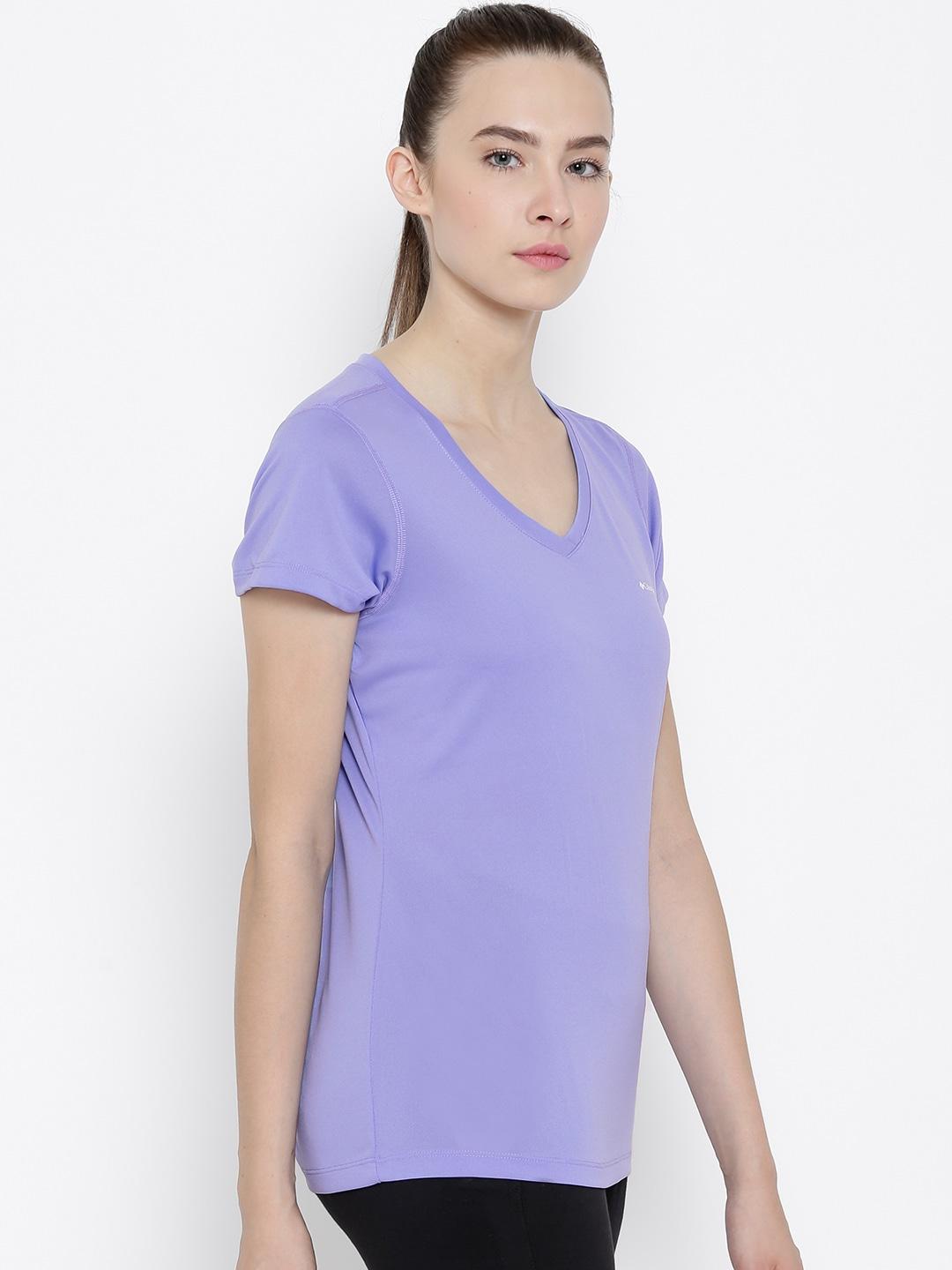 Columbia Women Purple Tech TrekShort Sleeve Shirt