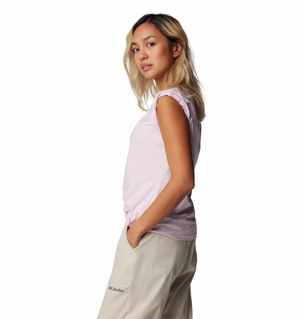 Columbia Womens Red Sloan Ridge Graphic Short Sleeve Tee