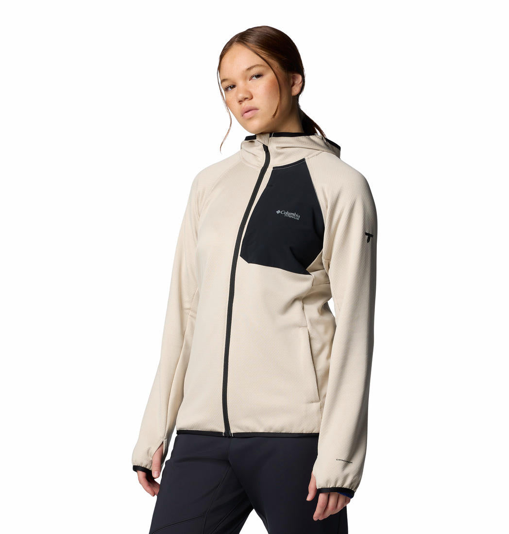 Columbia Women Beige Triple Canyon Grid Fleece Hooded FZ