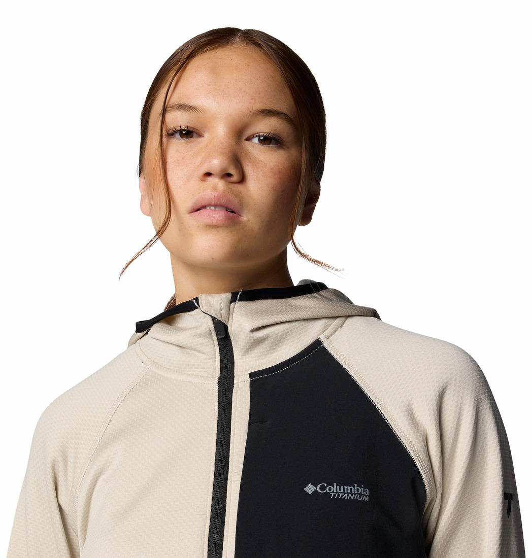 Columbia Women Beige Triple Canyon Grid Fleece Hooded FZ