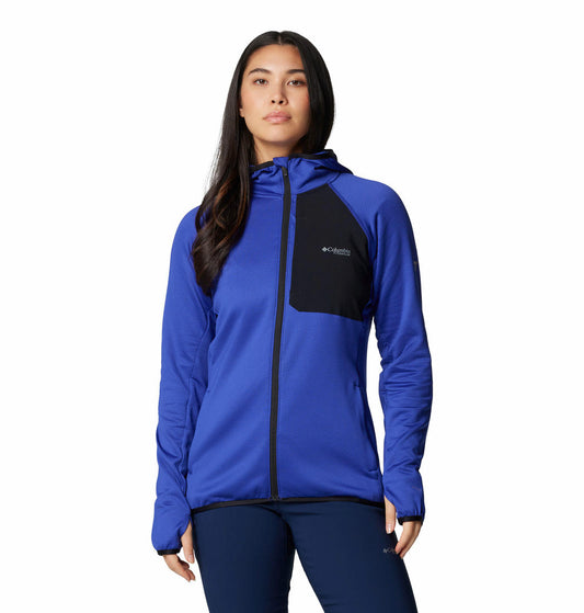 Columbia Women Blue Triple Canyon Grid Fleece Hooded FZ