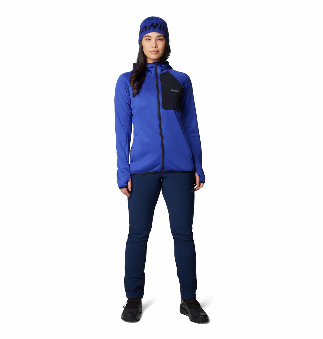 Columbia Women Blue Triple Canyon Grid Fleece Hooded FZ