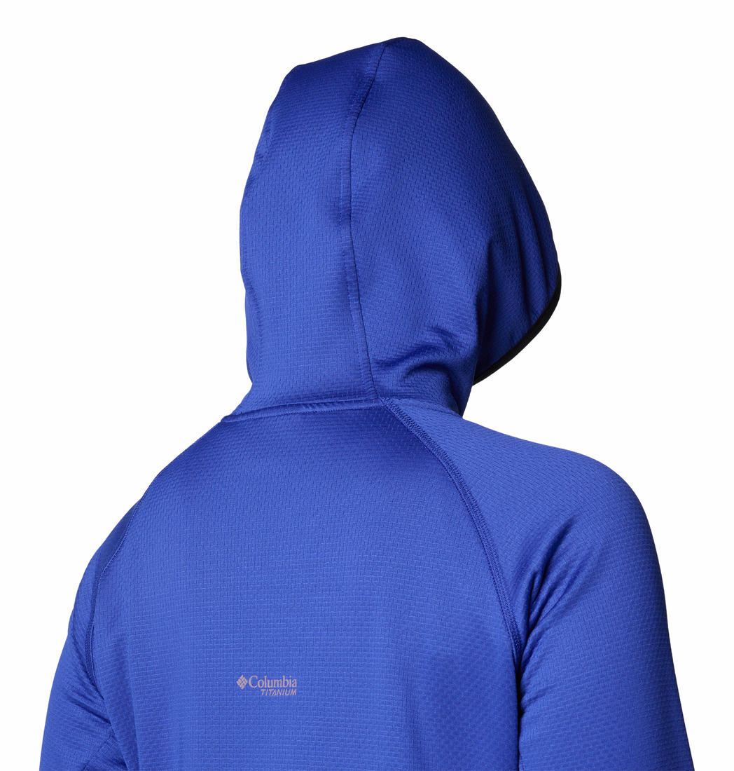 Columbia Women Blue Triple Canyon Grid Fleece Hooded FZ