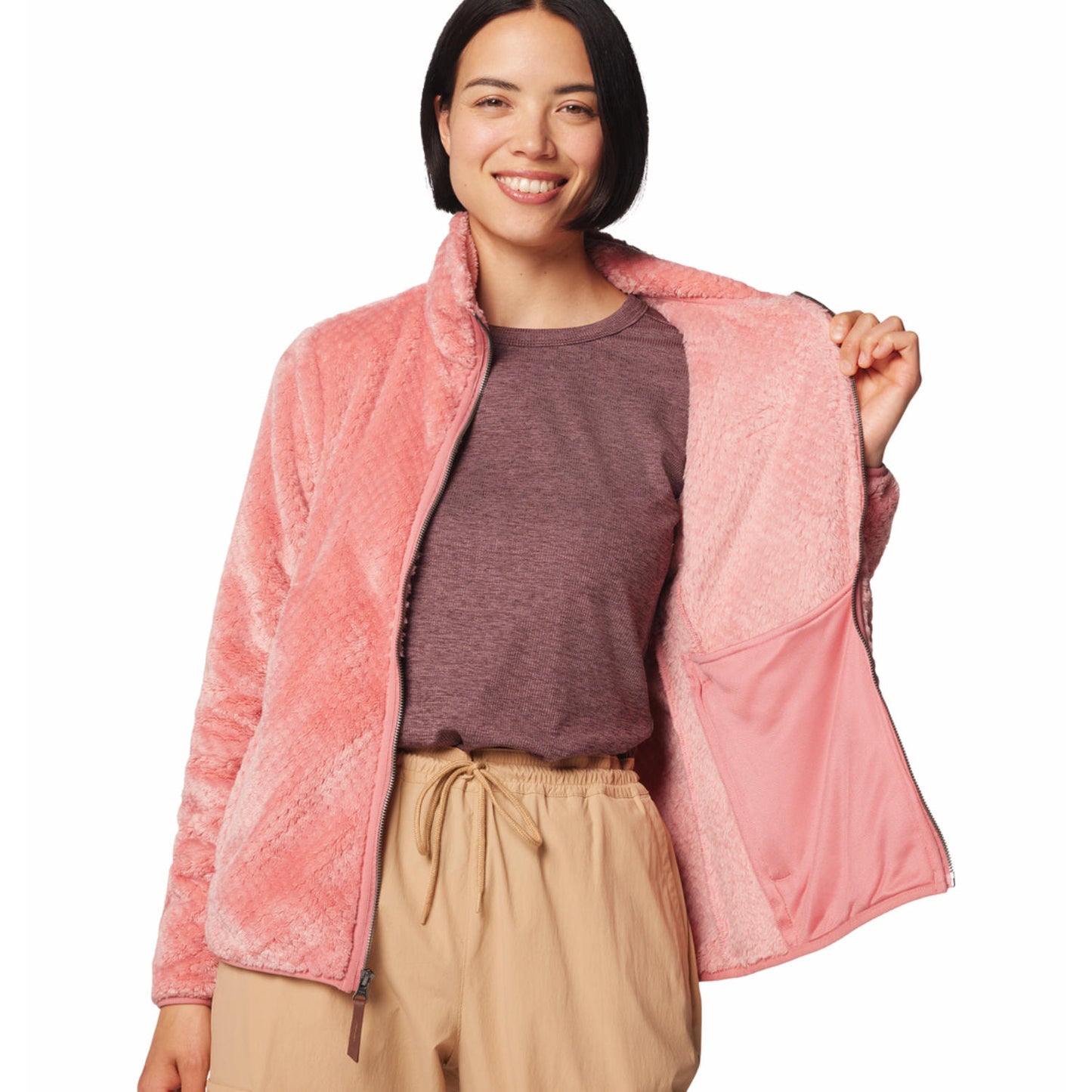Columbia Womens Red Fire Side II Sherpa FZ Jacket