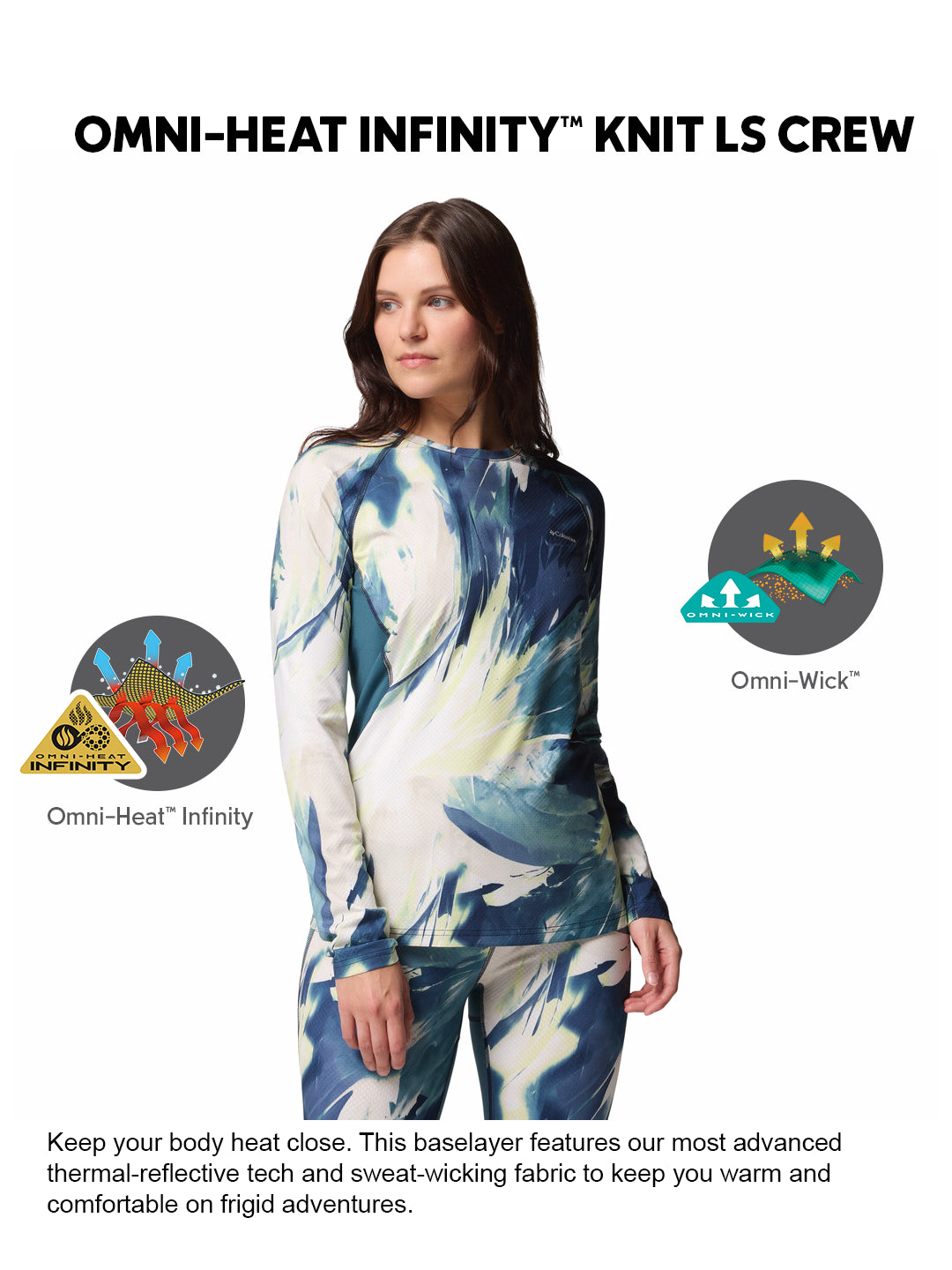 Columbia Women Blue OmniHeat Infinity Crew Thermal Top