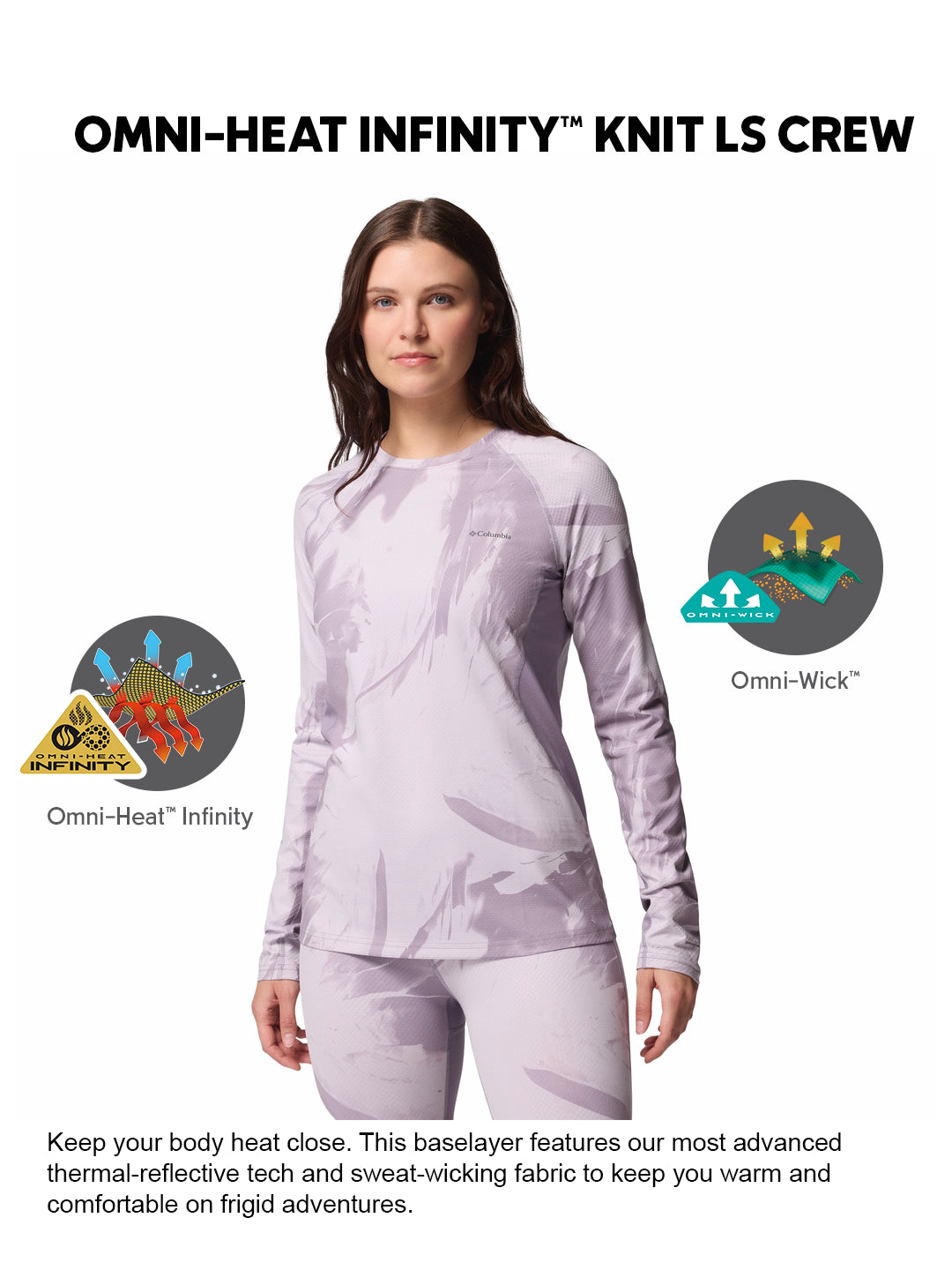 Columbia Women Purple OmniHeat Infinity Crew Thermal Top