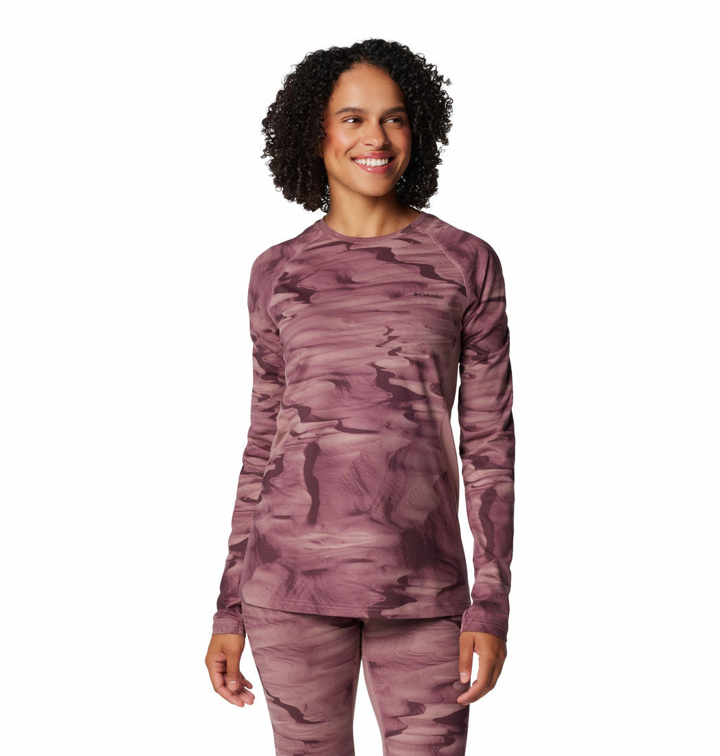 Columbia Womens Red W Omni-Heat Infinity Knit Long Sleeve Crew Baselayer Top (Non Returnable)