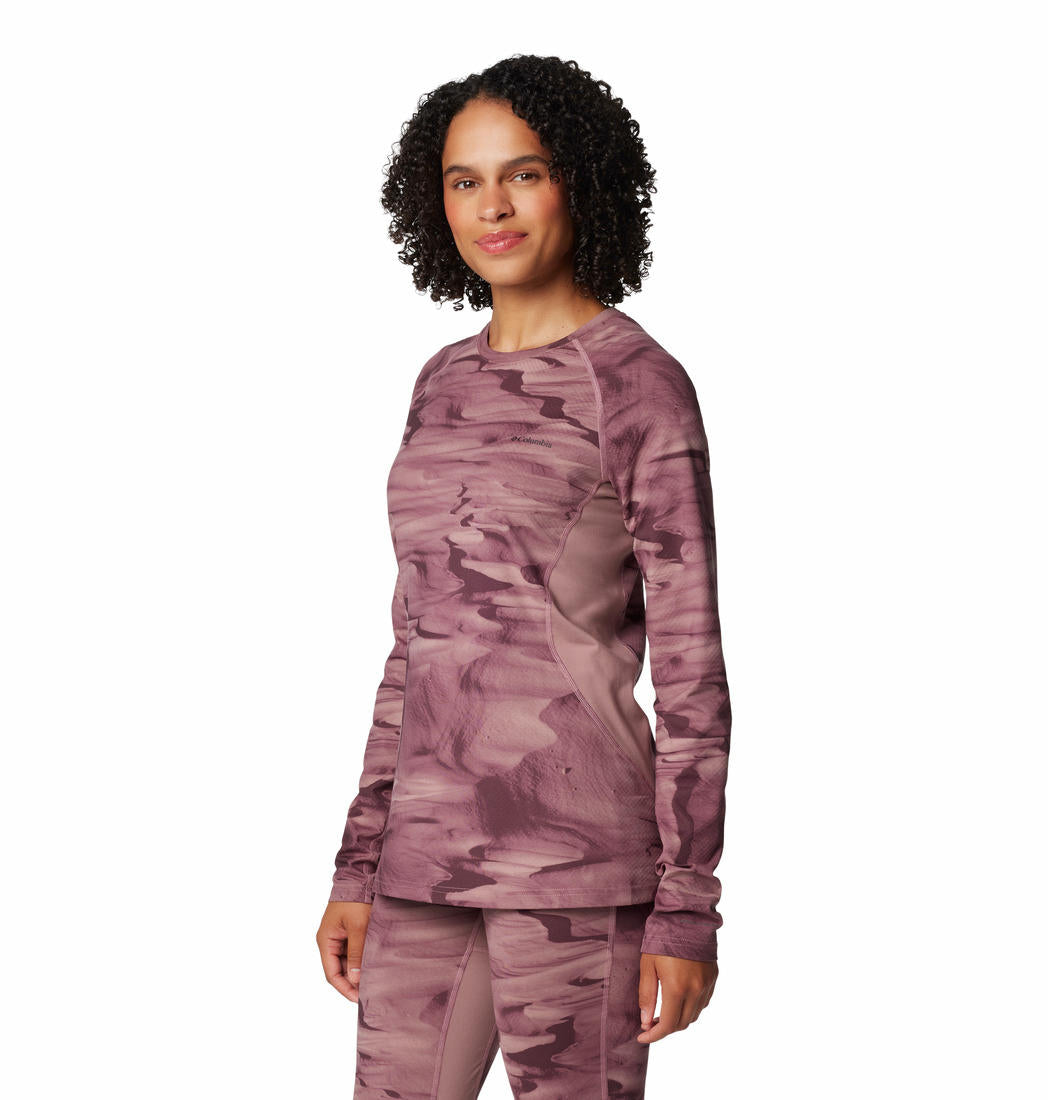 Columbia Womens Red W Omni-Heat Infinity Knit Long Sleeve Crew Baselayer Top (Non Returnable)