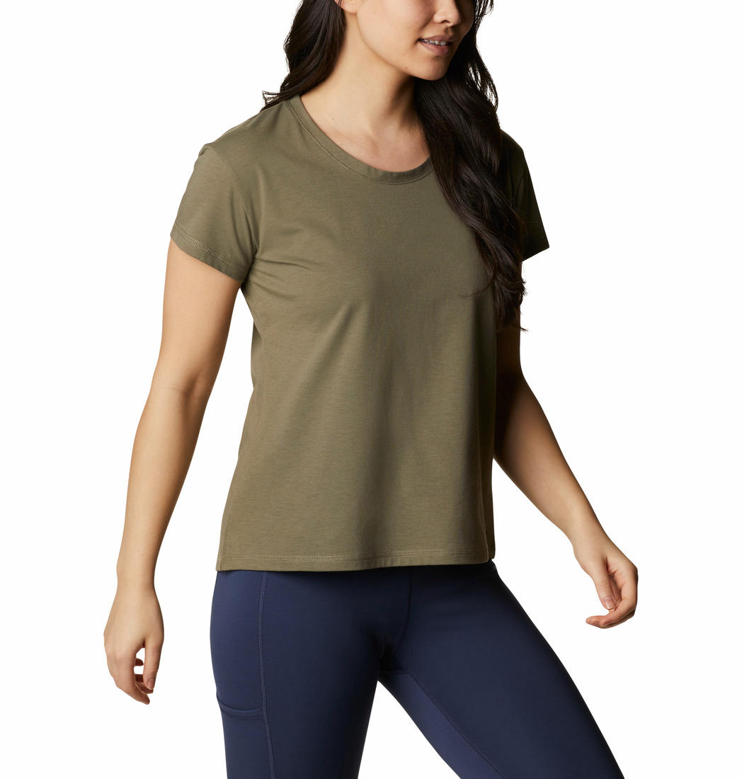 Columbia Women Green Sun Trek SS T-Shirt