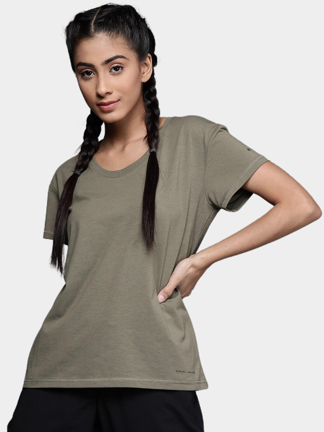Columbia Women Green Sun Trek SS T-Shirt