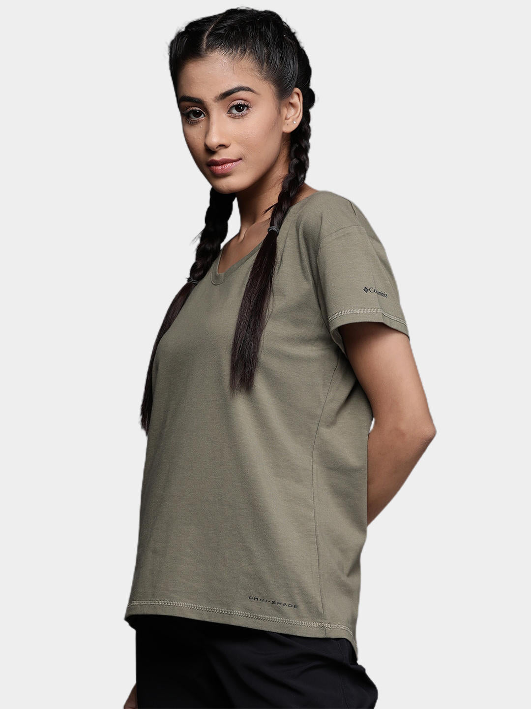 Columbia Women Green Sun Trek SS T-Shirt