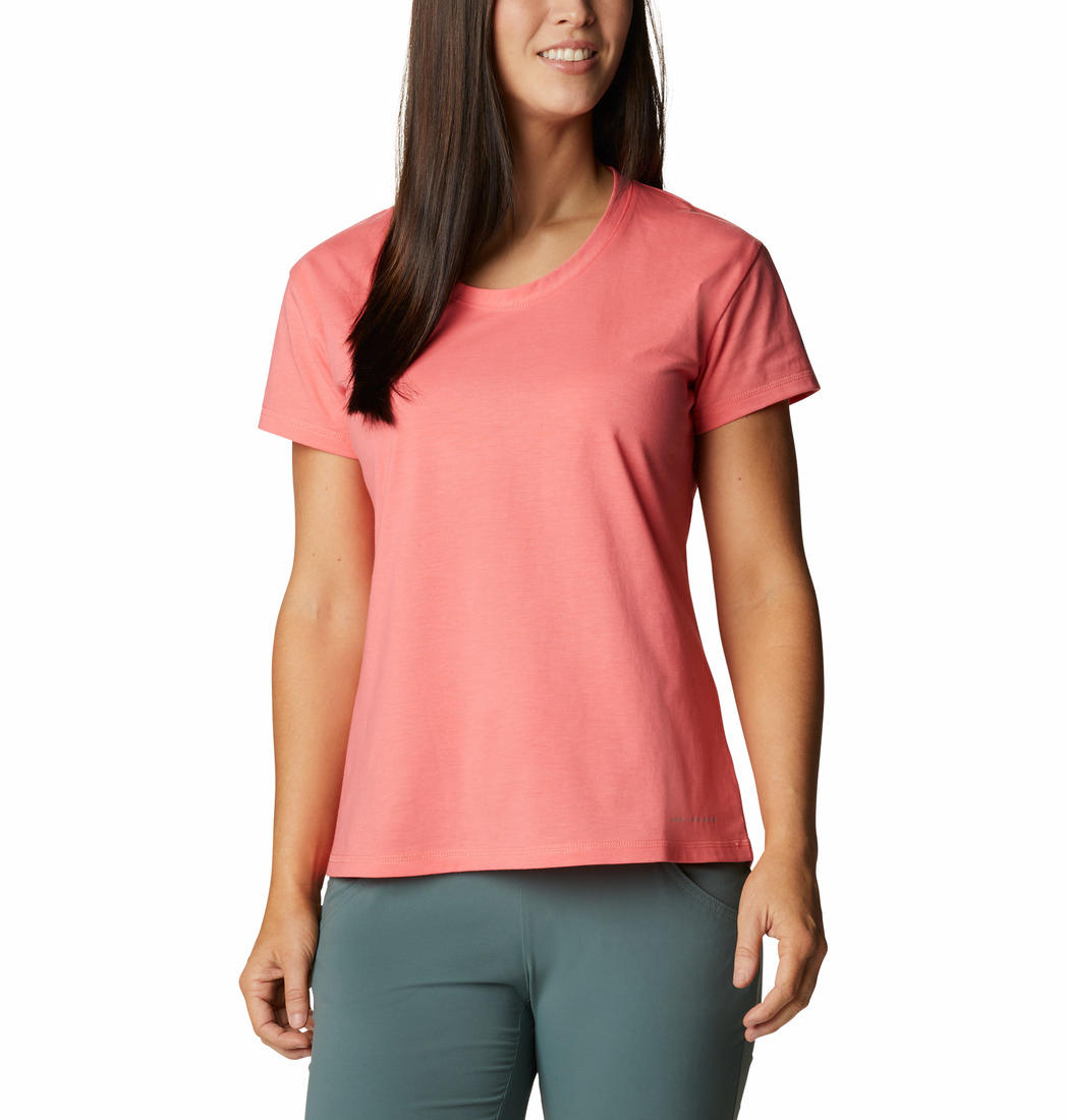 Columbia Women Pink Sun Trek SS T-Shirt