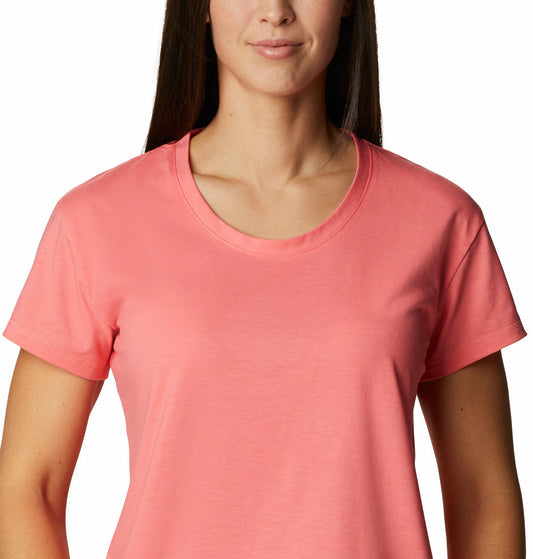 Columbia Women Pink Sun Trek SS T-Shirt