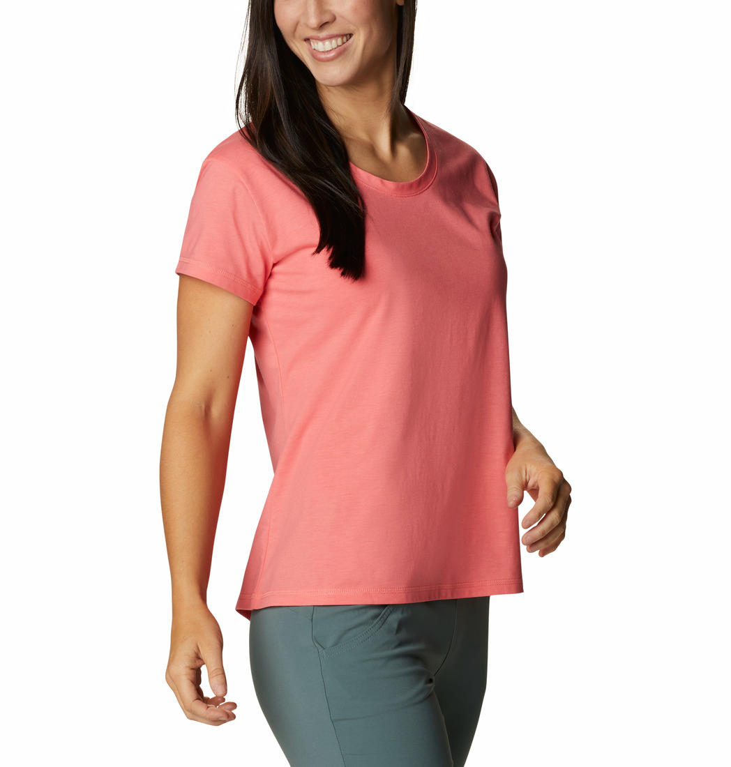 Columbia Women Pink Sun Trek SS T-Shirt