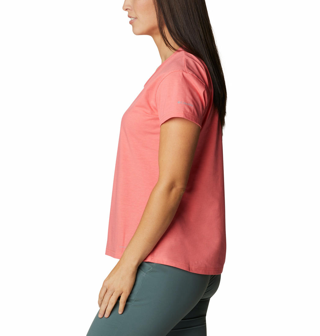 Columbia Women Pink Sun Trek SS T-Shirt