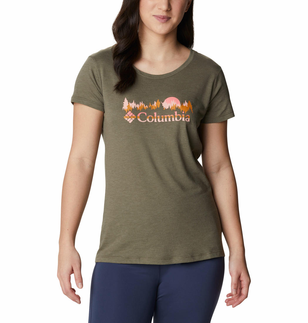 Columbia Women Green Daisy Days SS Graphic T-Shirt