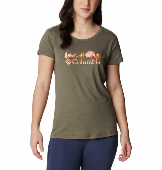 Columbia Women Green Daisy Days SS Graphic T-Shirt
