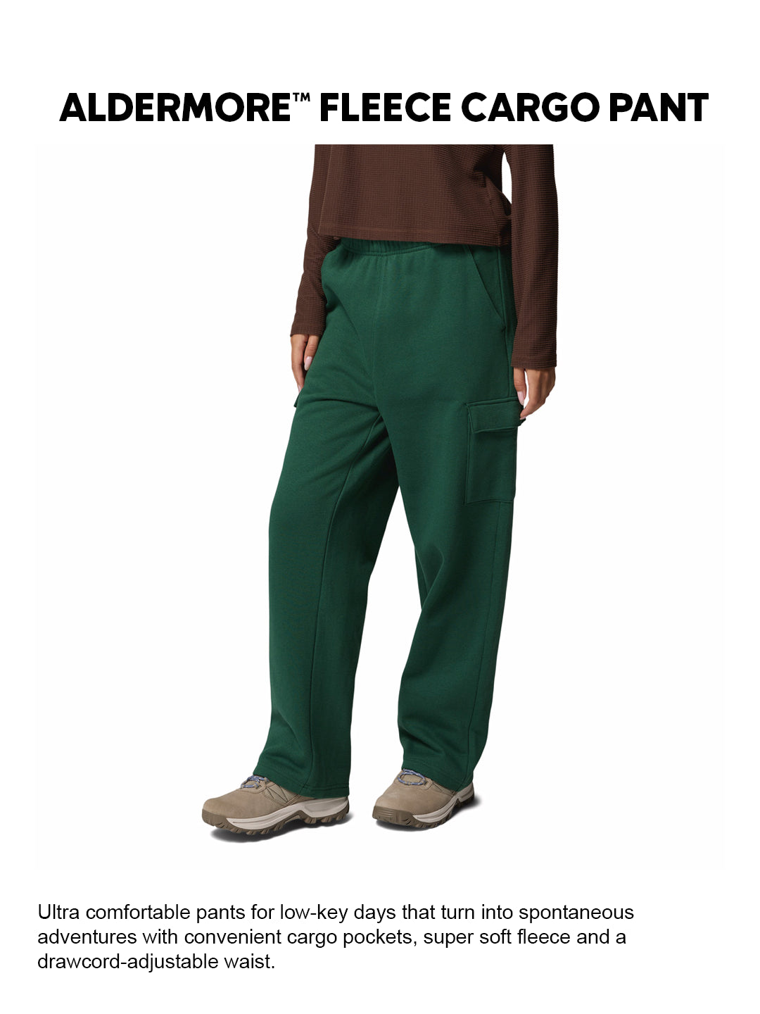 Columbia Women Green Aldermore Fleece Cargo Pant