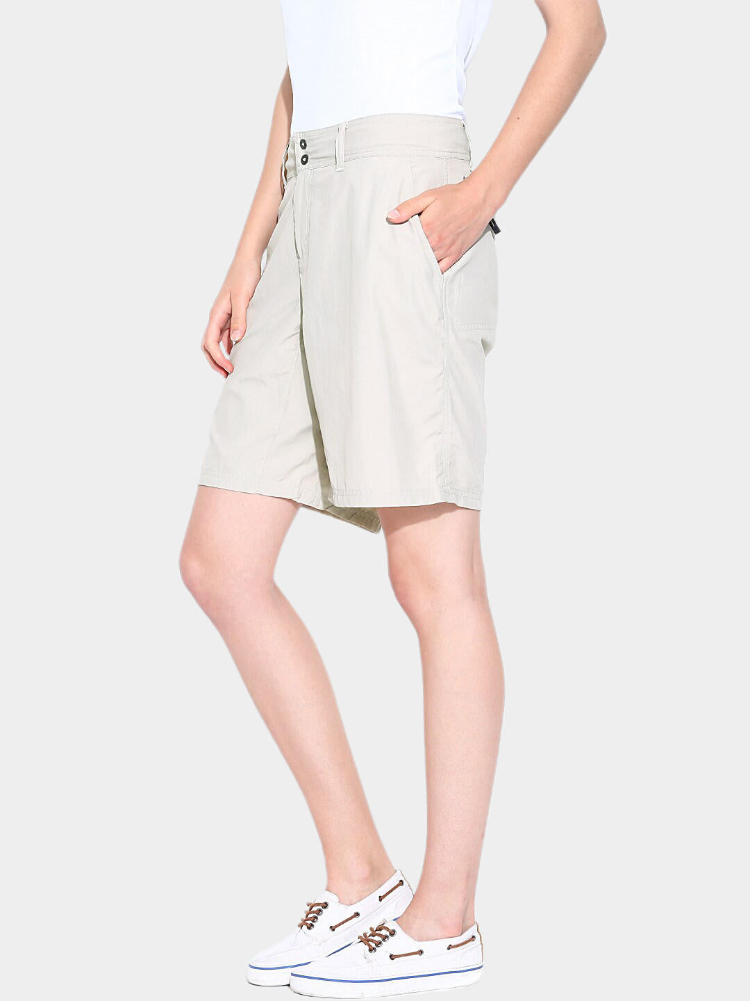 Columbia Women Beige Silver Ridge Short (Sun Protection)
