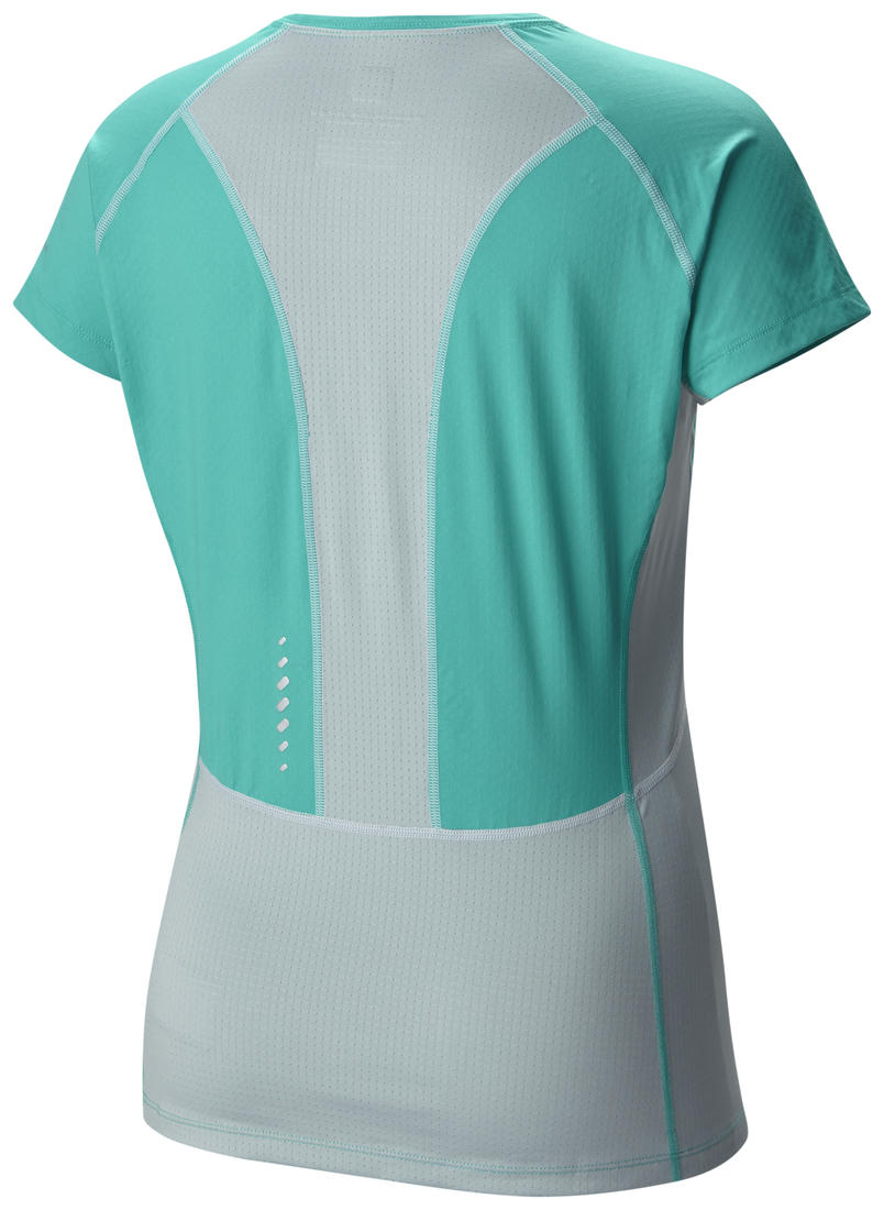 Columbia Women Green Freeze Degree III Short Sleeve Shirt (Sun Protection)