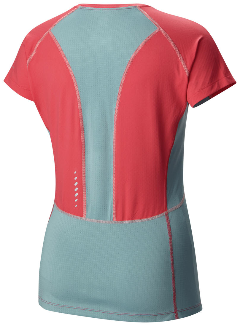 Columbia Women Red Freeze Degree III Short Sleeve Shirt (Sun Protection)