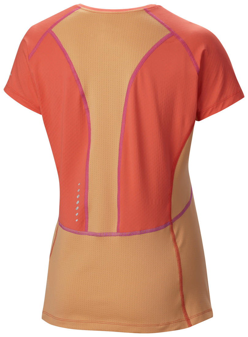 Columbia Women Orange Freeze Degree III Short Sleeve Shirt (Sun Protection)