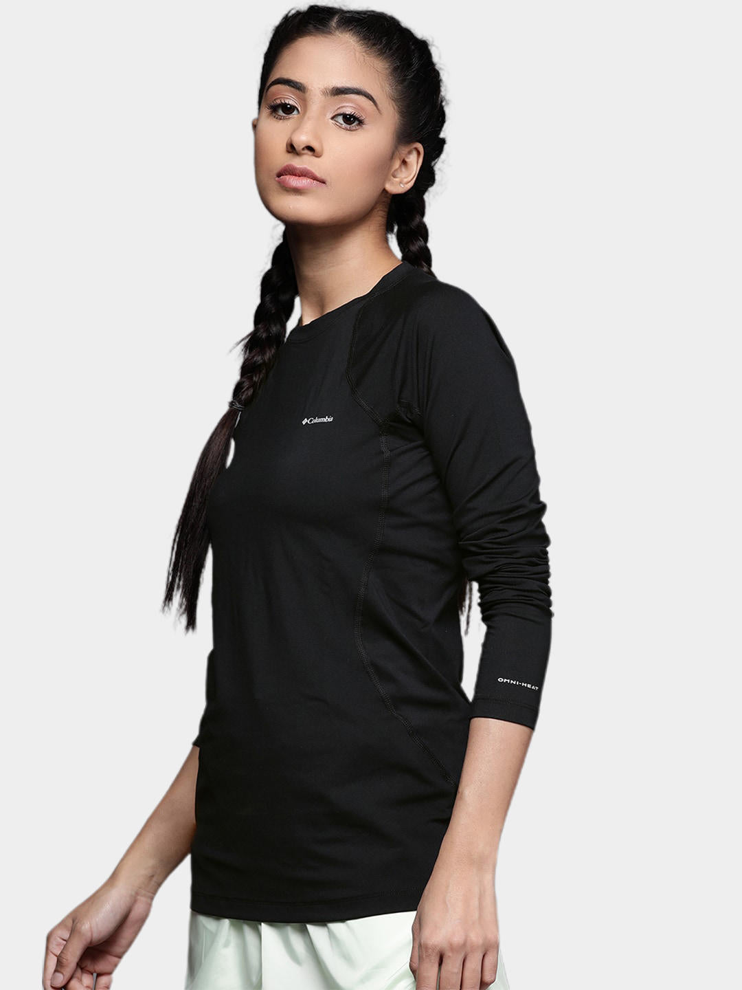 Columbia Women Black Omni-Heat Reflective Midweight Stretch Top (Non-Returnable)