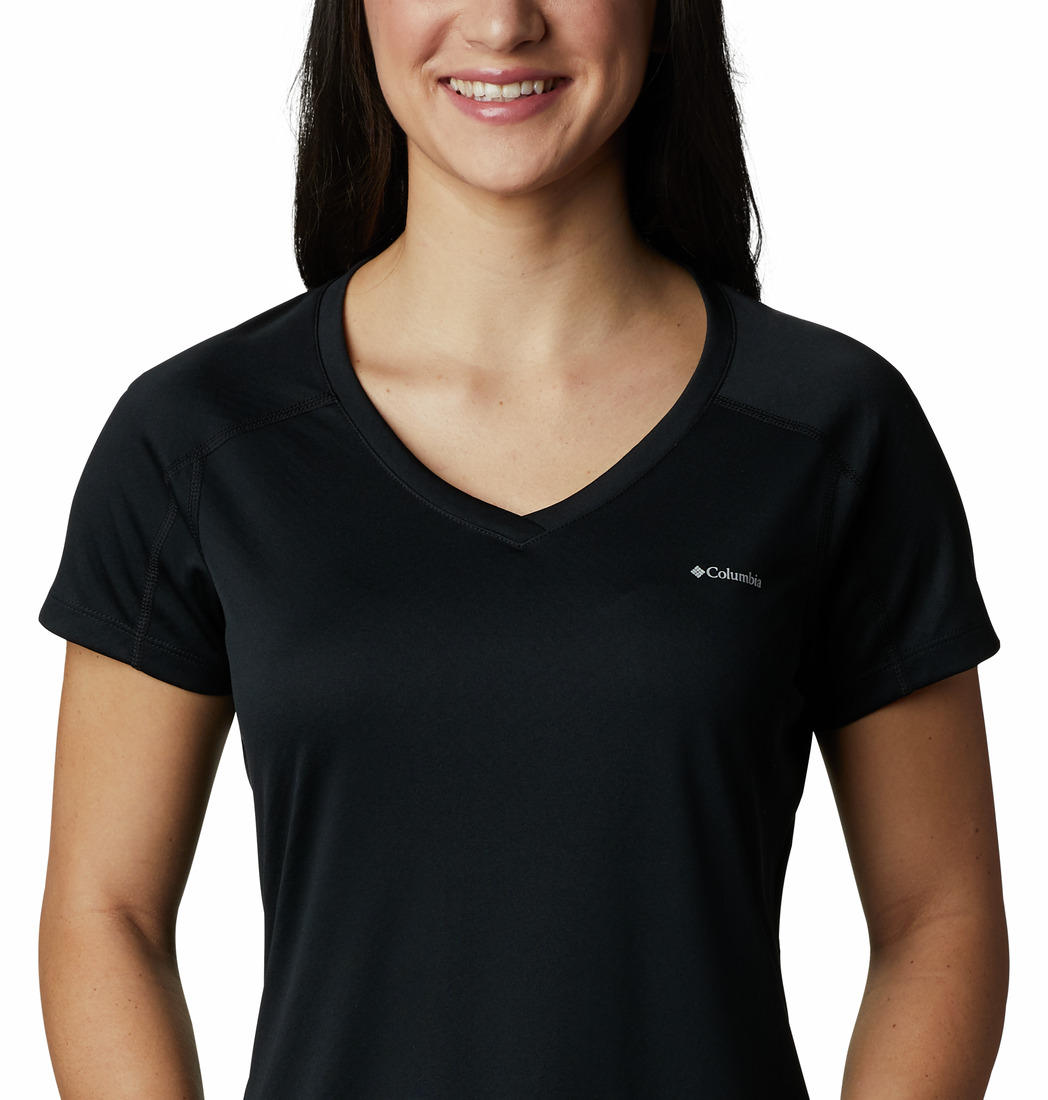 Columbia Women Black Zero Rules Short Sleeve Shirt (Sun Protection)