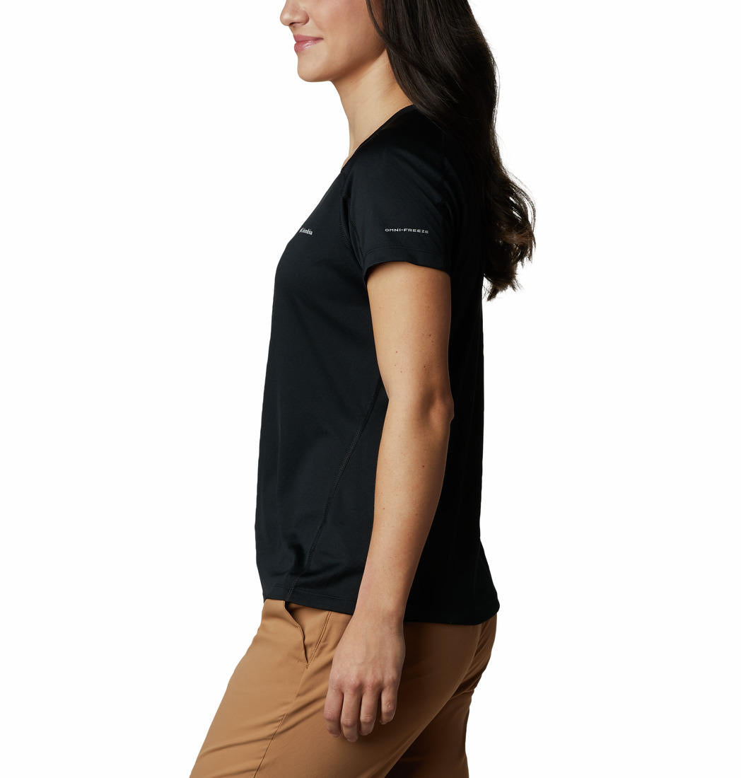 Columbia Women Black Zero Rules Short Sleeve Shirt (Sun Protection)