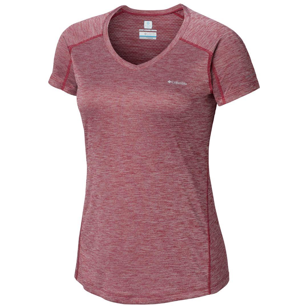 Columbia Women Purple Zero Rules Short Sleeve Shirt (Sun Protection)