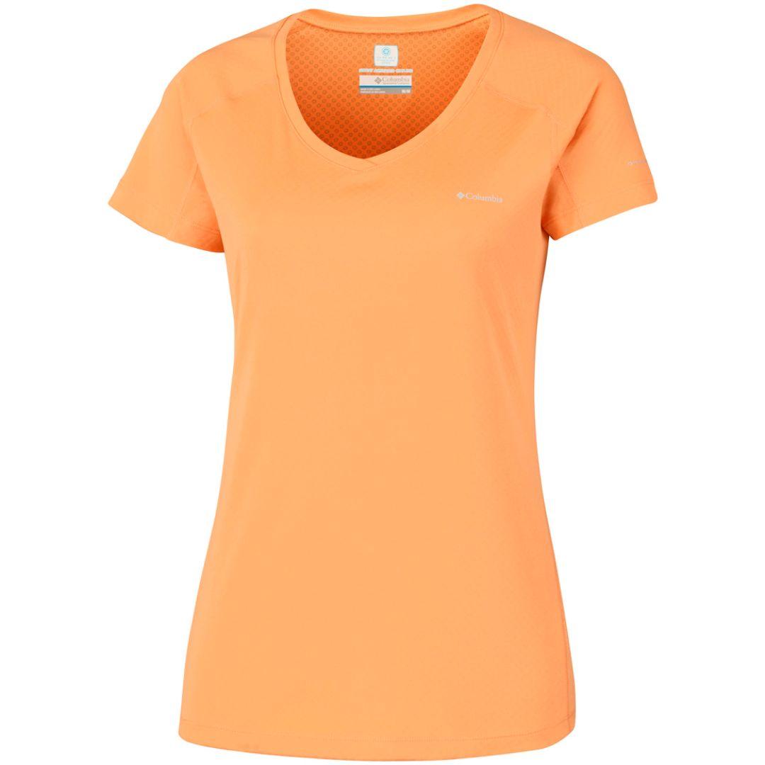 Columbia Women Orange Zero Rules Short Sleeve Shirt (Sun Protection)