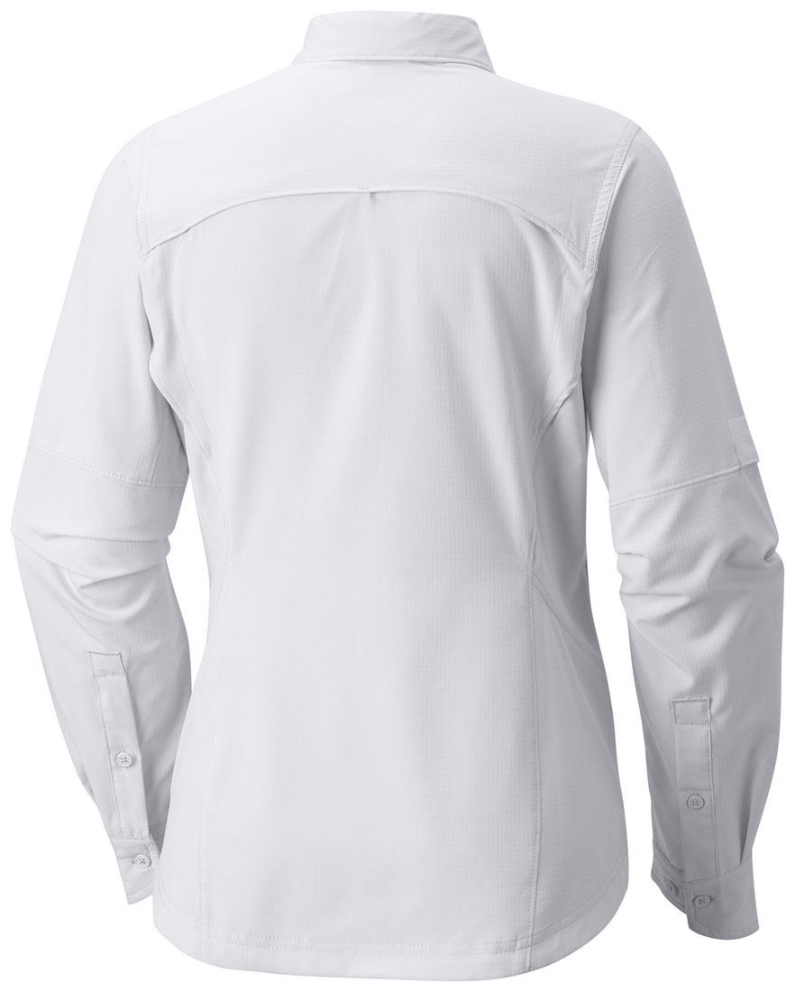 Columbia Women White Silver Ridge Long Sleeve Shirt (Sun Protection)