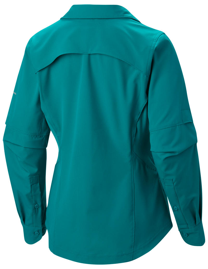 Columbia Women Green Silver Ridge Long Sleeve Shirt (Sun Protection)