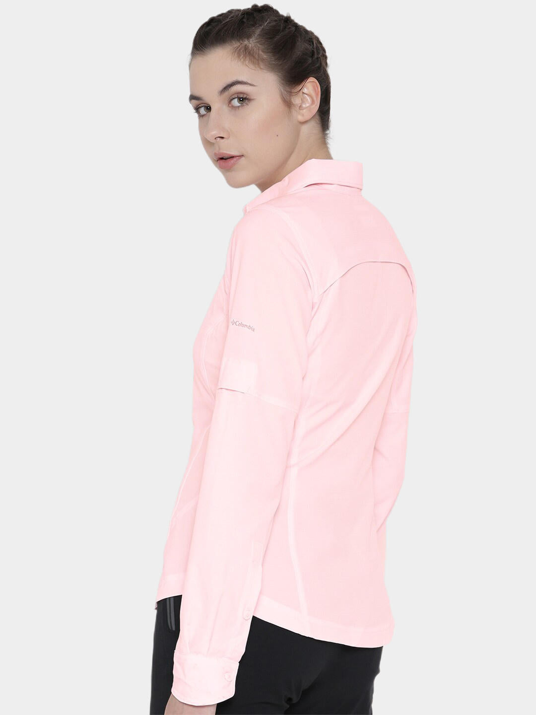 Columbia Women Red Silver Ridge Long Sleeve Shirt (Sun Protection)