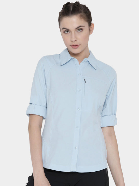 Columbia Women Blue Silver Ridge Long Sleeve Shirt