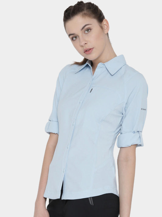Columbia Women Blue Silver Ridge Long Sleeve Shirt
