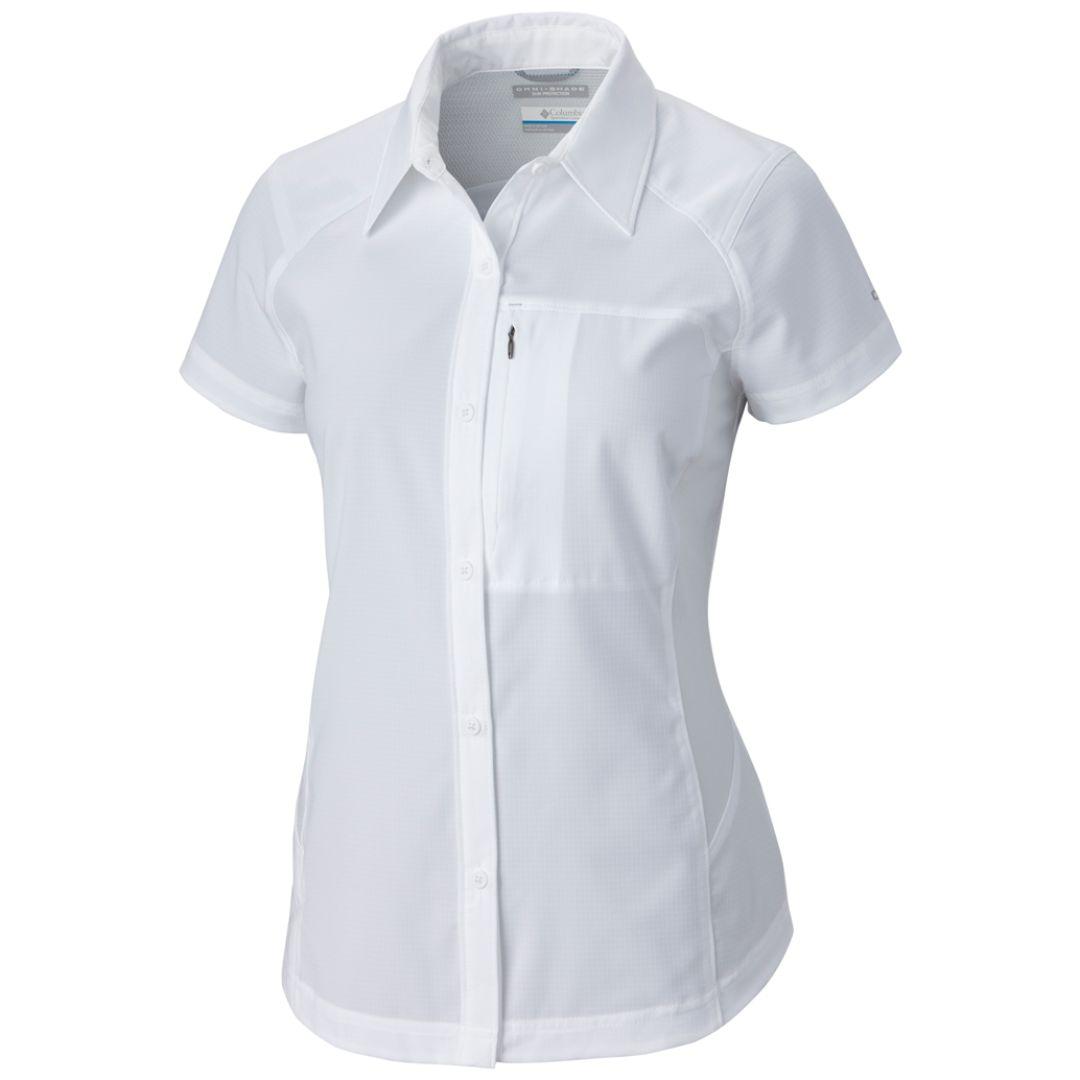 Columbia Women White Silver Ridge Short Sleeve Shirt