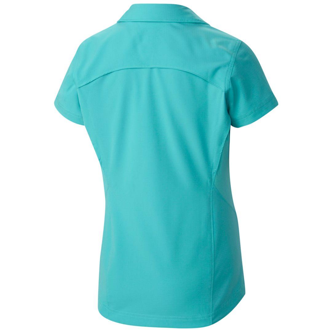 Columbia Women Green Silver Ridge Short Sleeve Shirt