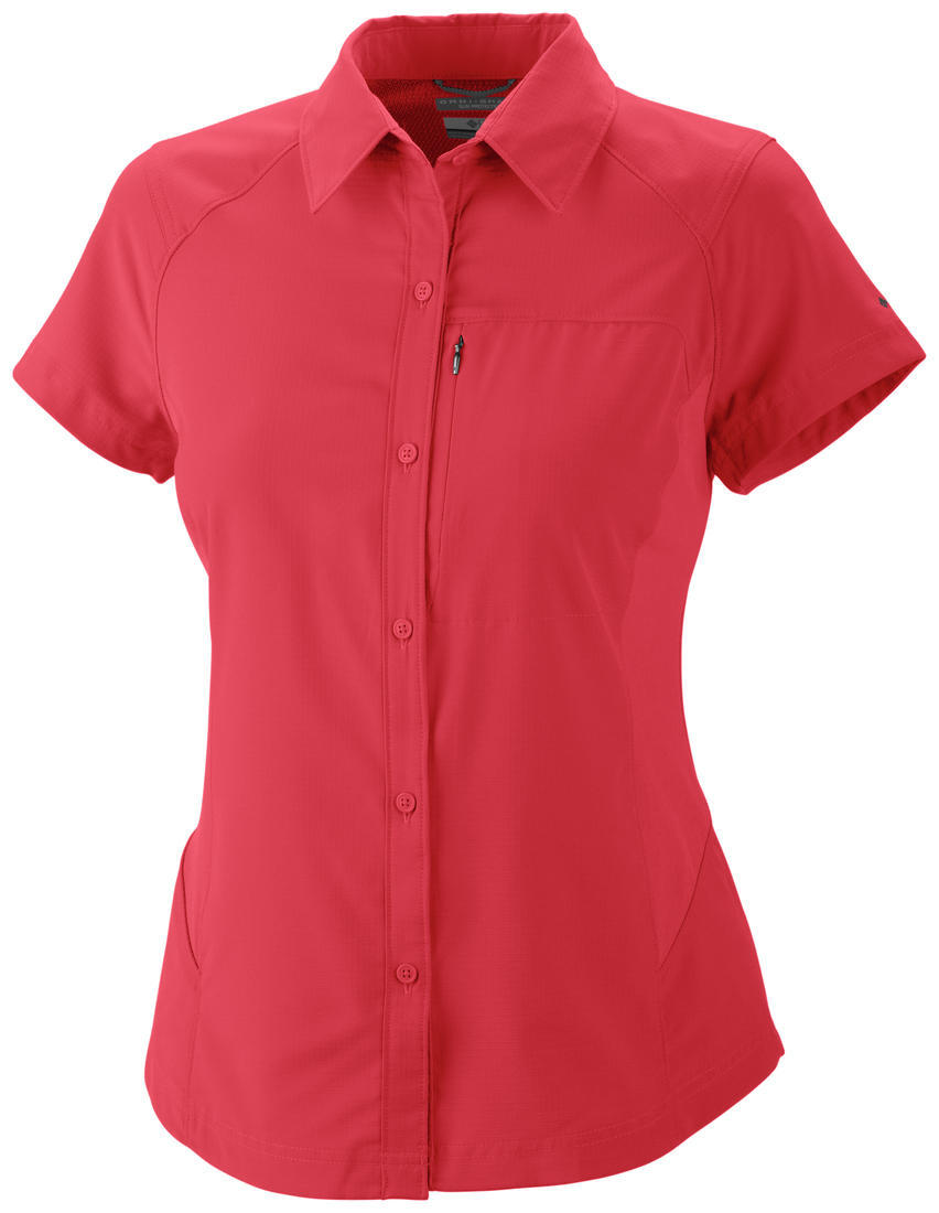 Columbia Women Red Silver Ridge Short Sleeve Shirt