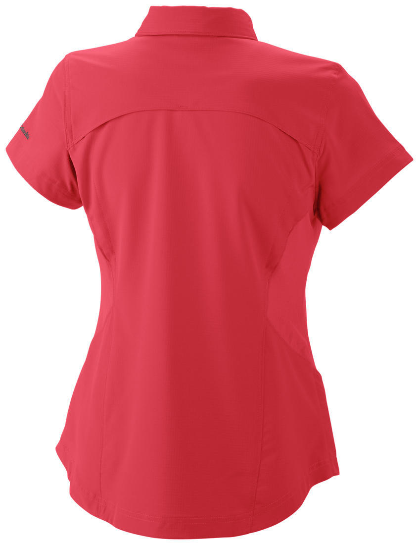 Columbia Women Red Silver Ridge Short Sleeve Shirt