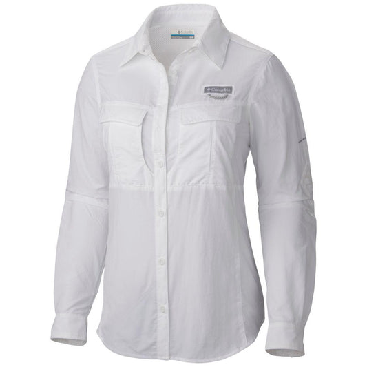 Columbia Women White Cascades Explorer Long Sleeve Shirt