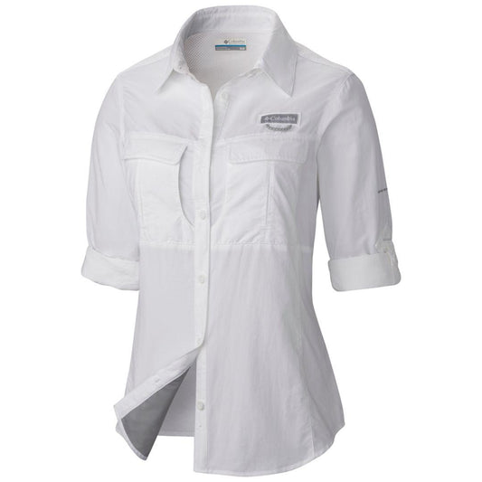 Columbia Women White Cascades Explorer Long Sleeve Shirt