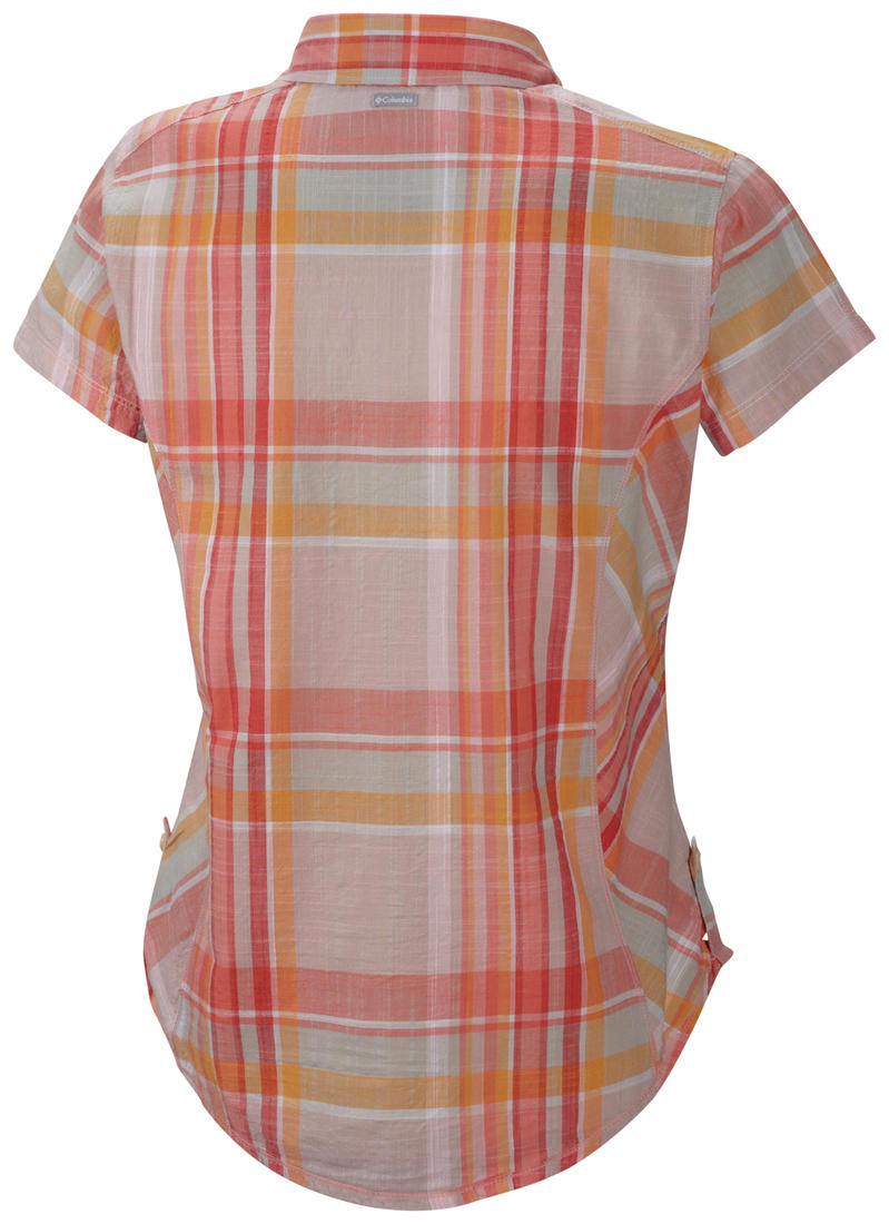 Columbia Women Orange Camp Henry Short Sleeve Shirt